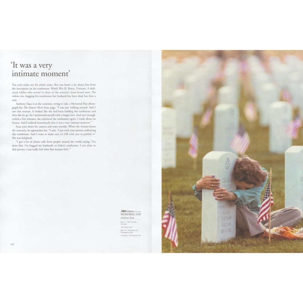 Vintage 1984 Pulitzer Prize Memorial Day Widow Magazine Print Anthony Suau
